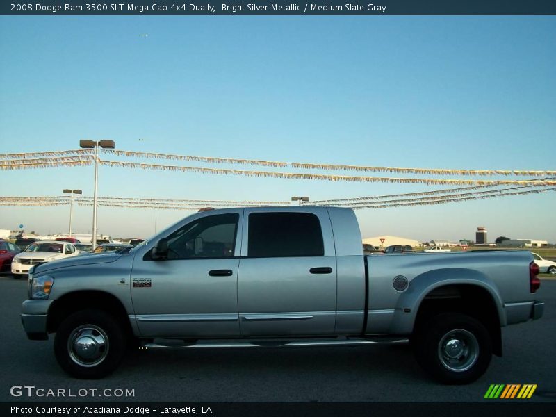Bright Silver Metallic / Medium Slate Gray 2008 Dodge Ram 3500 SLT Mega Cab 4x4 Dually