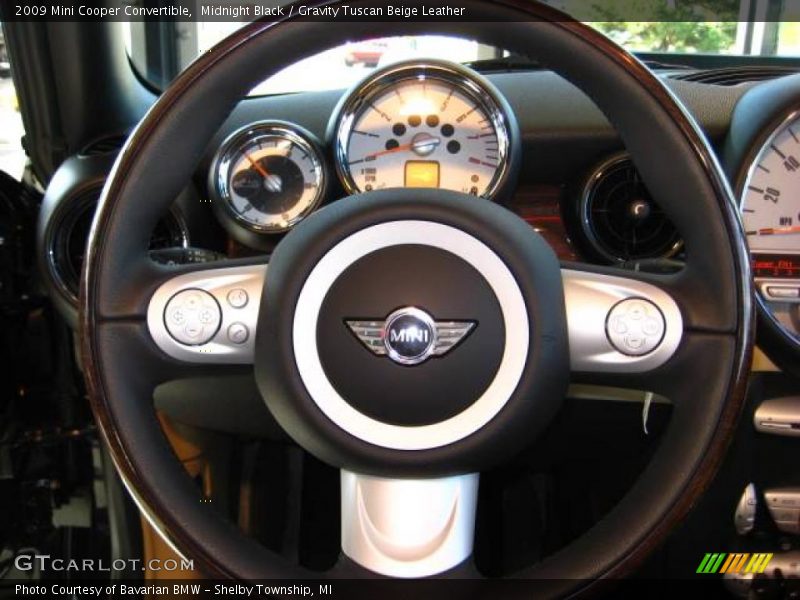 Midnight Black / Gravity Tuscan Beige Leather 2009 Mini Cooper Convertible