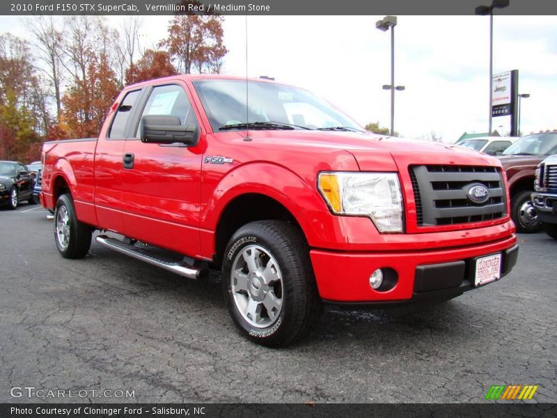 Vermillion Red / Medium Stone 2010 Ford F150 STX SuperCab