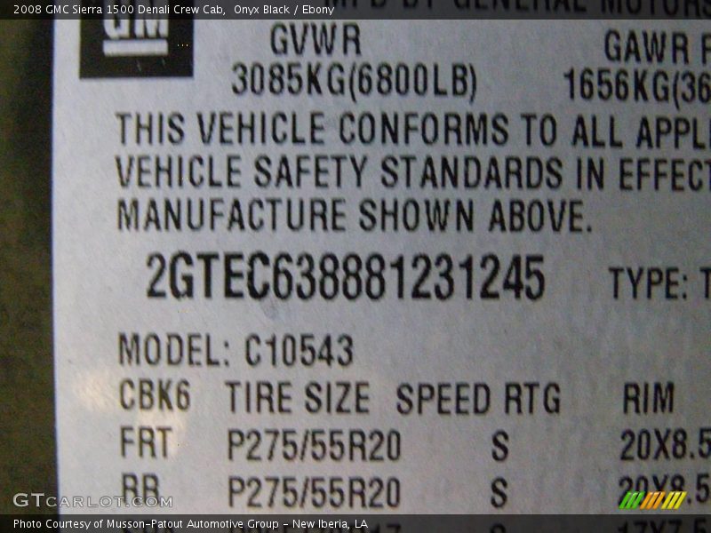 Onyx Black / Ebony 2008 GMC Sierra 1500 Denali Crew Cab