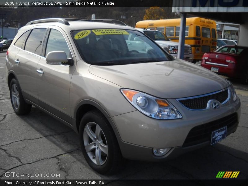 Satin Beige Metallic / Beige 2008 Hyundai Veracruz SE AWD