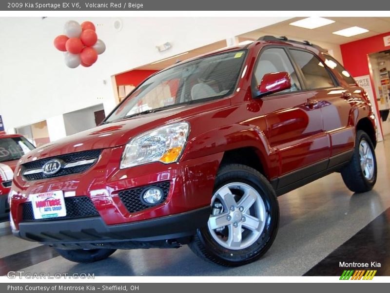 Volcanic Red / Beige 2009 Kia Sportage EX V6