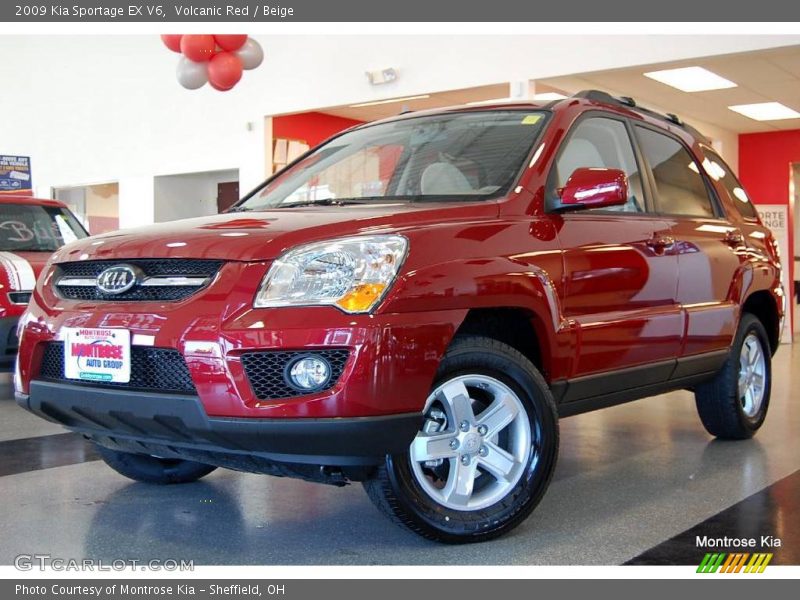 Volcanic Red / Beige 2009 Kia Sportage EX V6