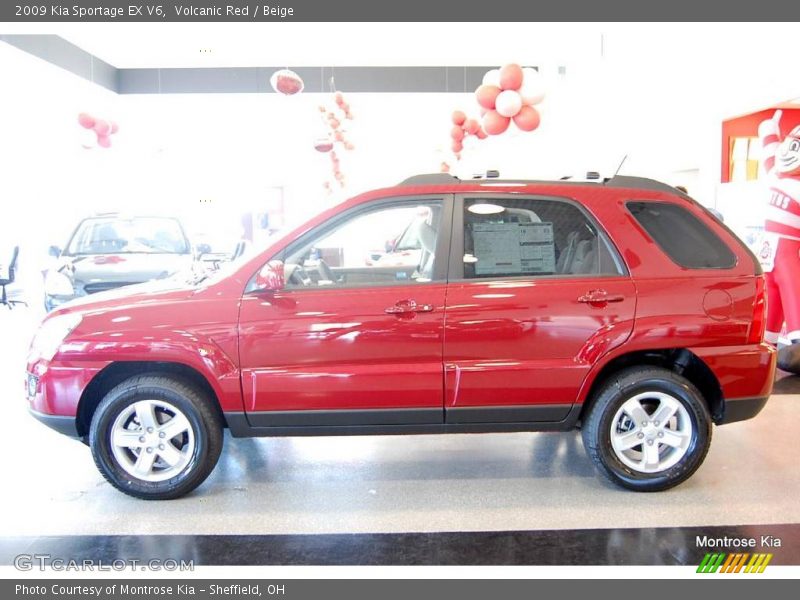 Volcanic Red / Beige 2009 Kia Sportage EX V6