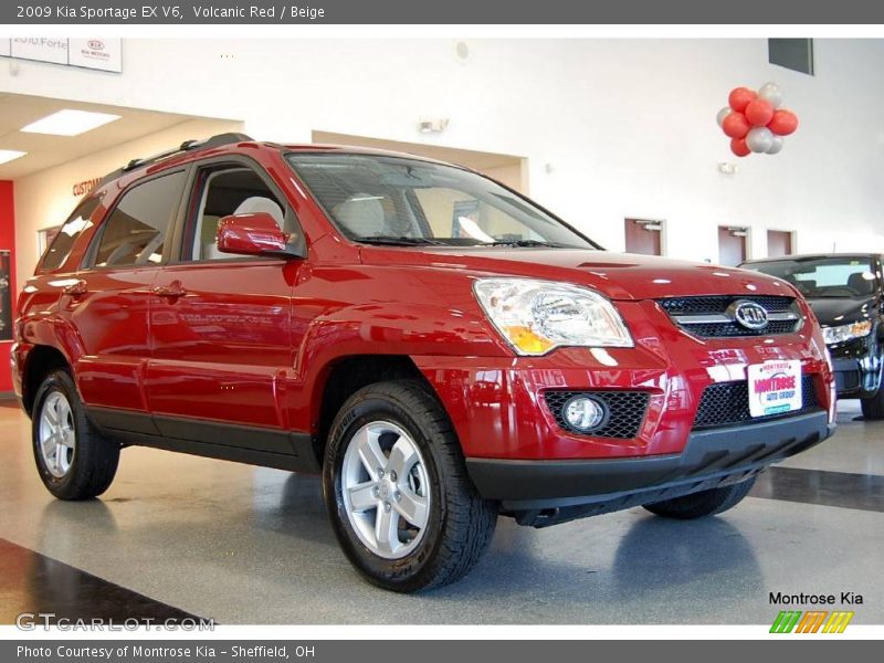 Volcanic Red / Beige 2009 Kia Sportage EX V6