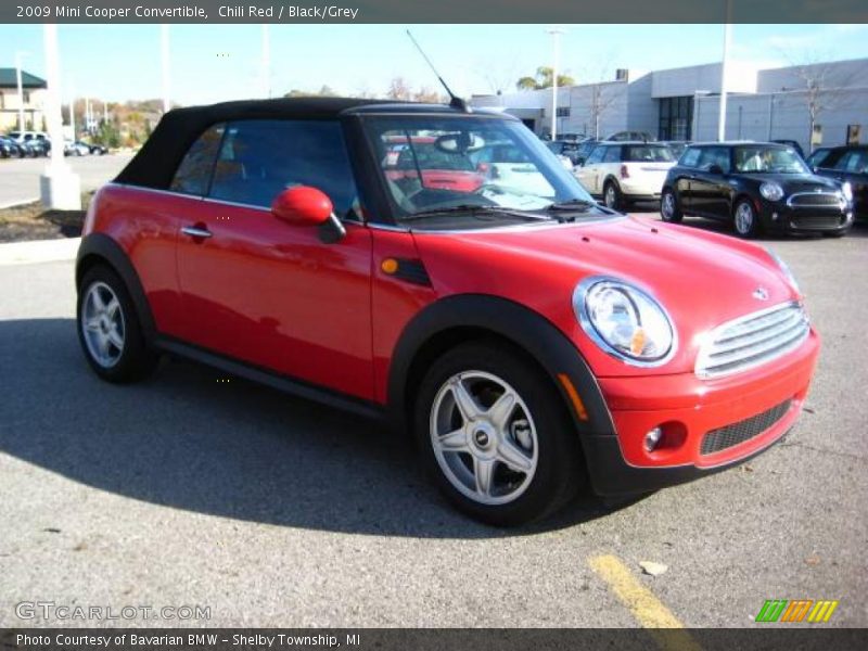 Chili Red / Black/Grey 2009 Mini Cooper Convertible