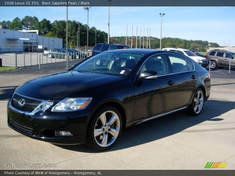 Black Sapphire Pearl / Black 2008 Lexus GS 350