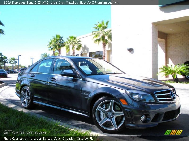 Steel Grey Metallic / Black AMG Premium Leather 2009 Mercedes-Benz C 63 AMG