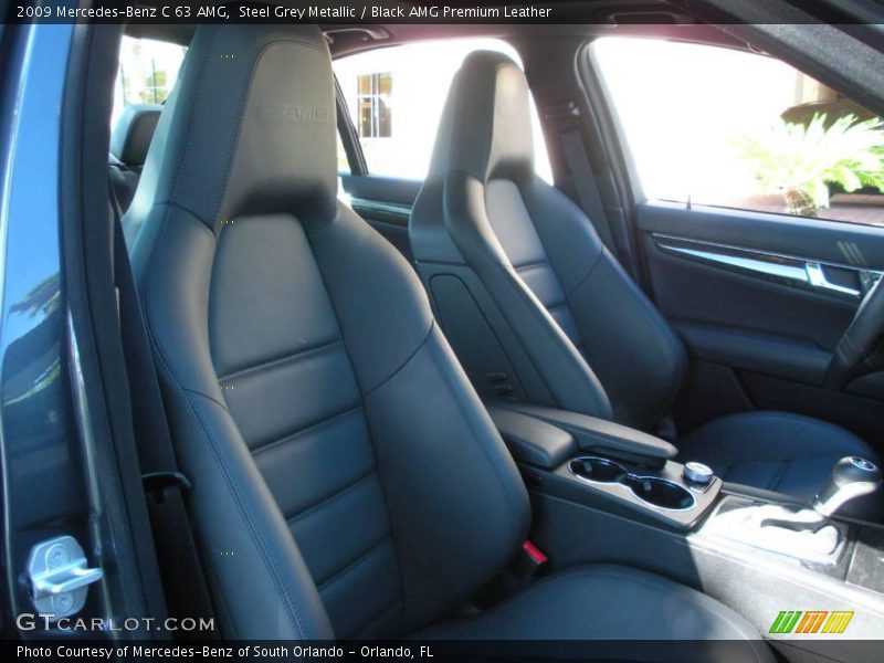 Steel Grey Metallic / Black AMG Premium Leather 2009 Mercedes-Benz C 63 AMG