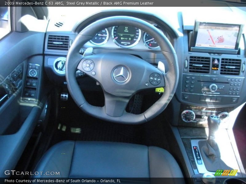 Steel Grey Metallic / Black AMG Premium Leather 2009 Mercedes-Benz C 63 AMG