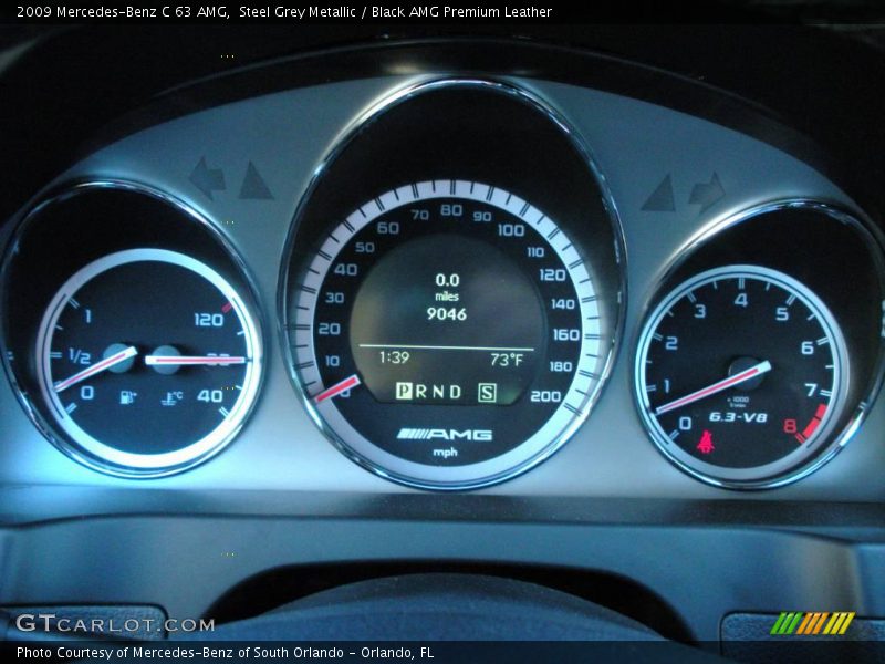 Steel Grey Metallic / Black AMG Premium Leather 2009 Mercedes-Benz C 63 AMG