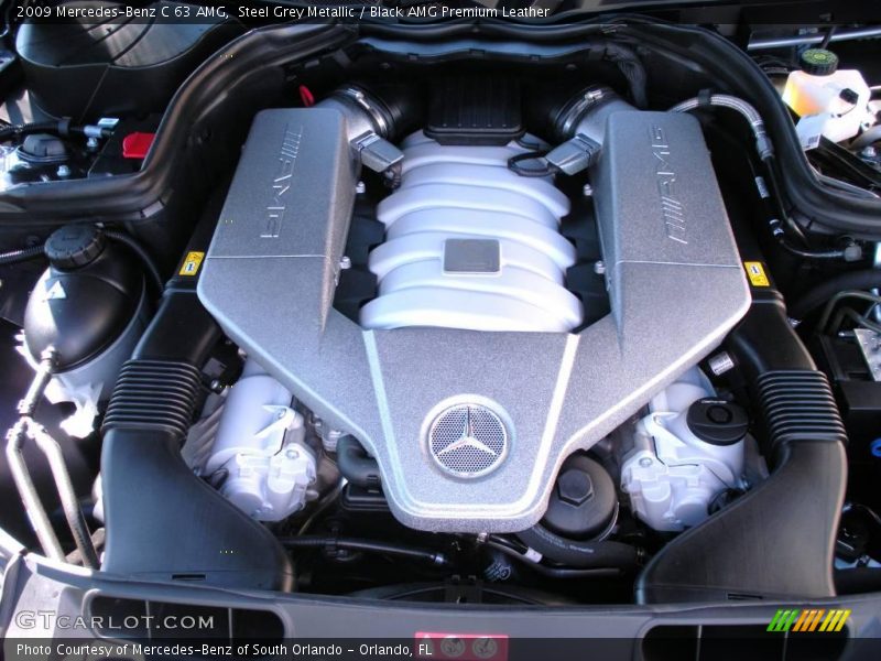 Steel Grey Metallic / Black AMG Premium Leather 2009 Mercedes-Benz C 63 AMG