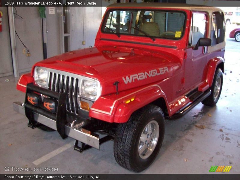 Bright Red / Beige 1989 Jeep Wrangler Laredo 4x4