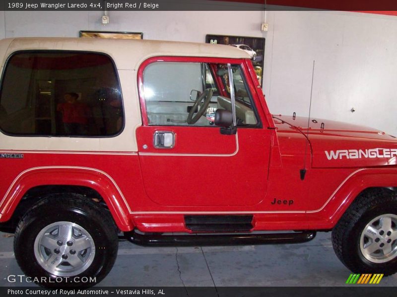 Bright Red / Beige 1989 Jeep Wrangler Laredo 4x4