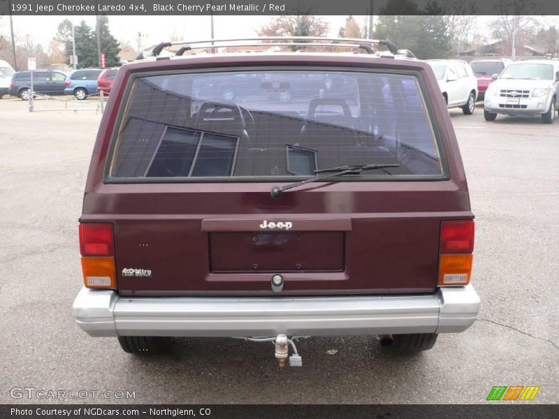 Black Cherry Pearl Metallic / Red 1991 Jeep Cherokee Laredo 4x4