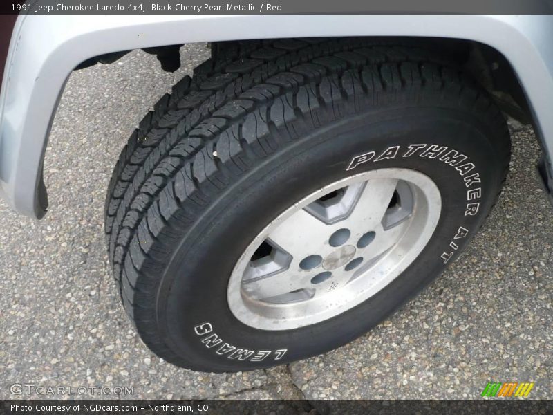 Black Cherry Pearl Metallic / Red 1991 Jeep Cherokee Laredo 4x4