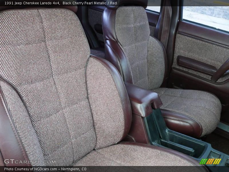 Black Cherry Pearl Metallic / Red 1991 Jeep Cherokee Laredo 4x4
