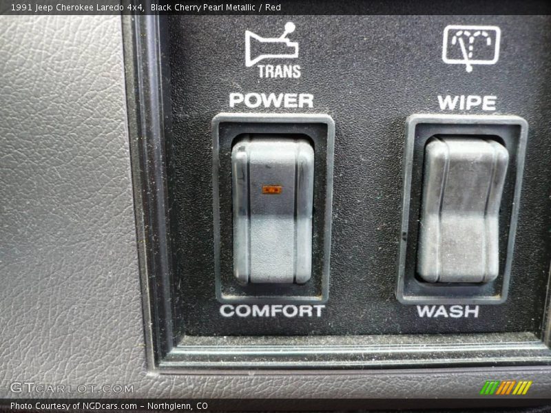 Black Cherry Pearl Metallic / Red 1991 Jeep Cherokee Laredo 4x4