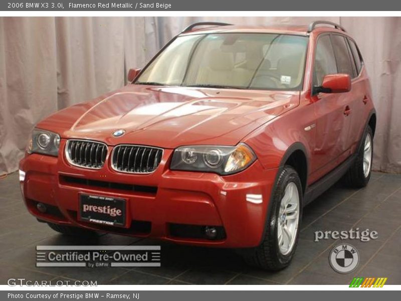 Flamenco Red Metallic / Sand Beige 2006 BMW X3 3.0i