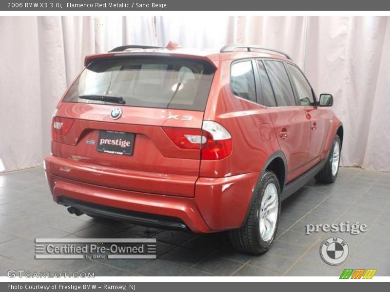 Flamenco Red Metallic / Sand Beige 2006 BMW X3 3.0i