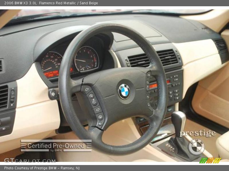 Flamenco Red Metallic / Sand Beige 2006 BMW X3 3.0i