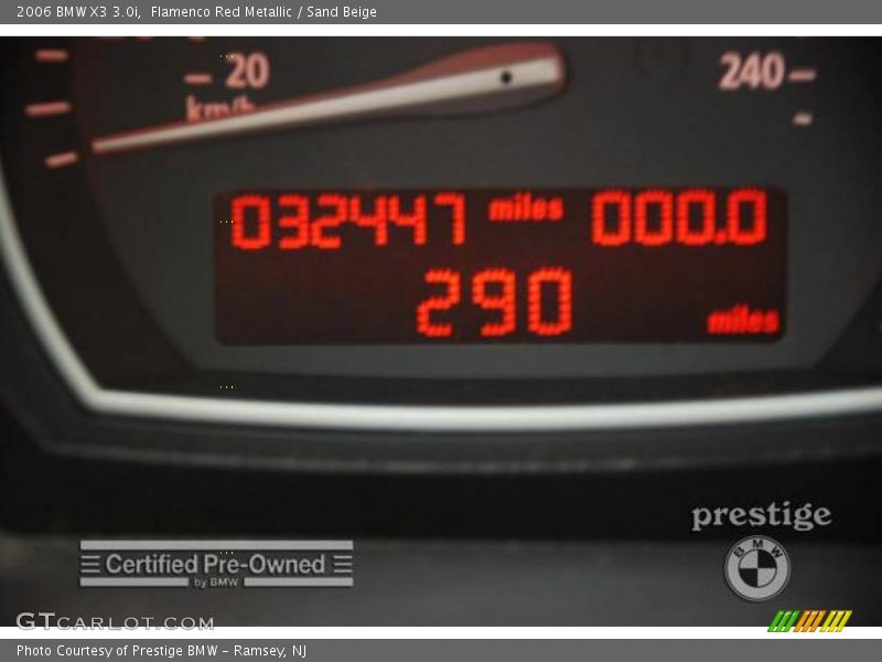 Flamenco Red Metallic / Sand Beige 2006 BMW X3 3.0i