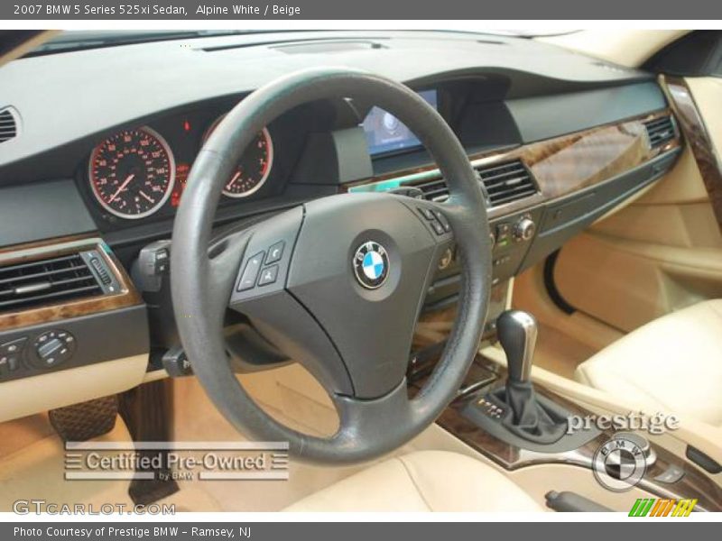 Alpine White / Beige 2007 BMW 5 Series 525xi Sedan