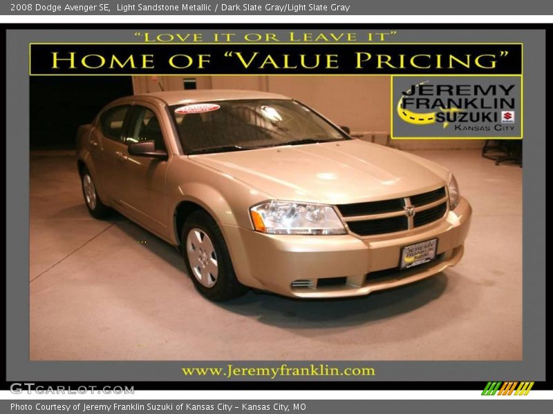 Light Sandstone Metallic / Dark Slate Gray/Light Slate Gray 2008 Dodge Avenger SE