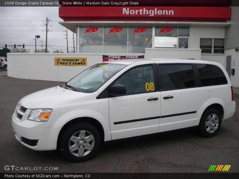 Stone White / Medium Slate Gray/Light Shale 2008 Dodge Grand Caravan SE