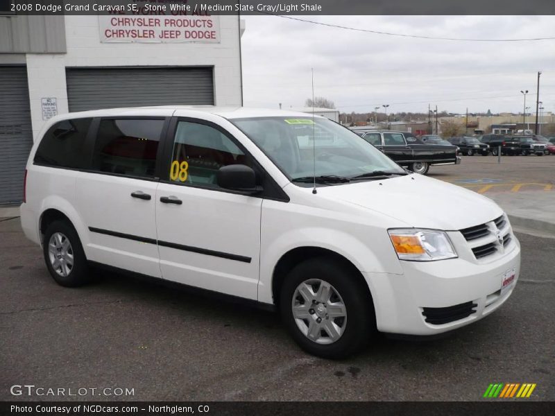 Stone White / Medium Slate Gray/Light Shale 2008 Dodge Grand Caravan SE