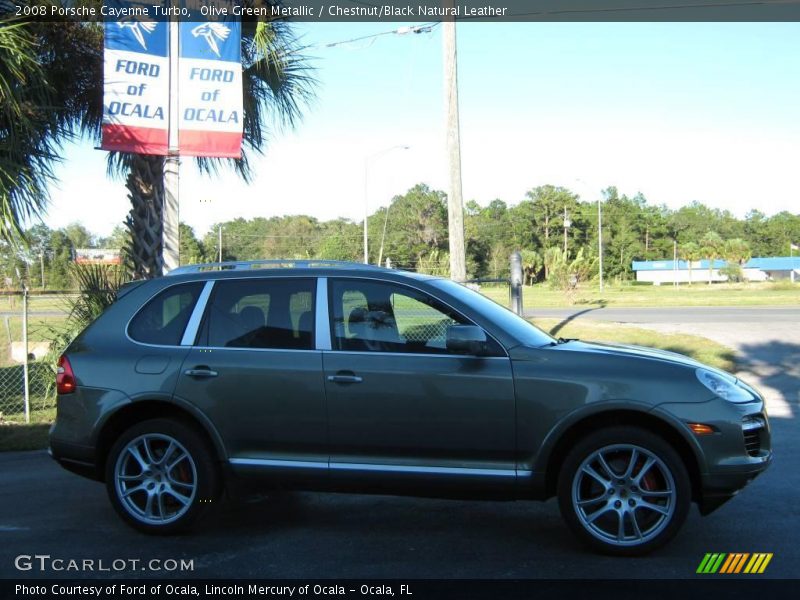 Olive Green Metallic / Chestnut/Black Natural Leather 2008 Porsche Cayenne Turbo