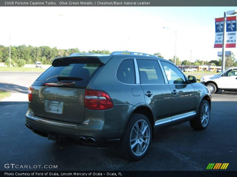 Olive Green Metallic / Chestnut/Black Natural Leather 2008 Porsche Cayenne Turbo