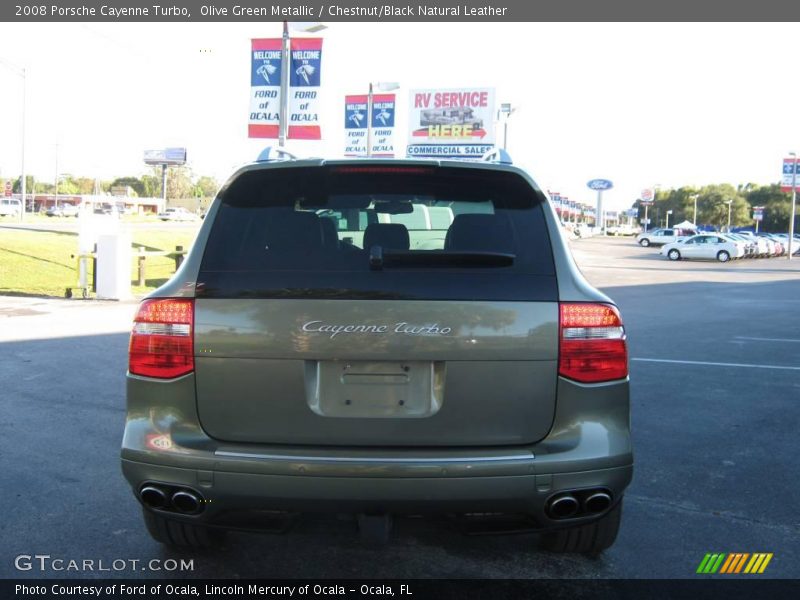 Olive Green Metallic / Chestnut/Black Natural Leather 2008 Porsche Cayenne Turbo