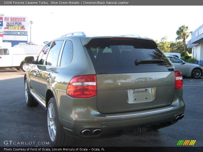 Olive Green Metallic / Chestnut/Black Natural Leather 2008 Porsche Cayenne Turbo