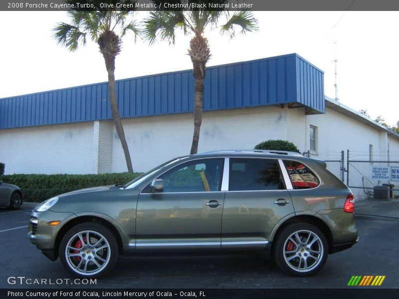 Olive Green Metallic / Chestnut/Black Natural Leather 2008 Porsche Cayenne Turbo