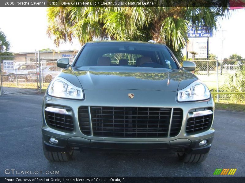 Olive Green Metallic / Chestnut/Black Natural Leather 2008 Porsche Cayenne Turbo