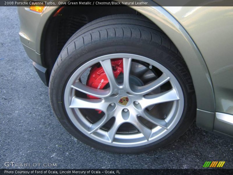 Olive Green Metallic / Chestnut/Black Natural Leather 2008 Porsche Cayenne Turbo