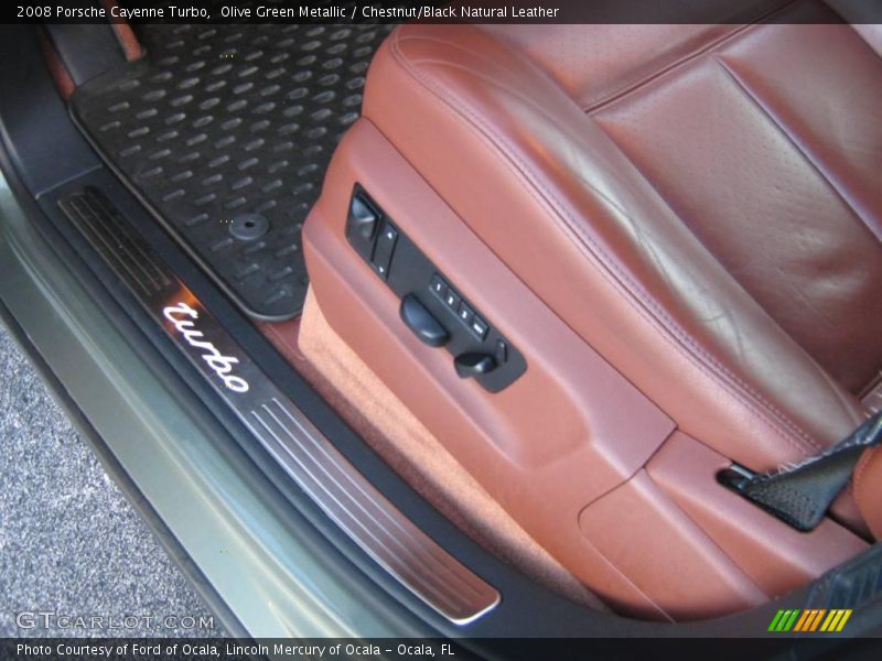 Olive Green Metallic / Chestnut/Black Natural Leather 2008 Porsche Cayenne Turbo