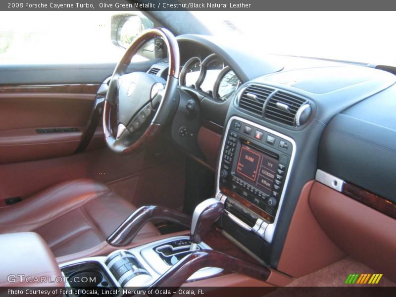 Olive Green Metallic / Chestnut/Black Natural Leather 2008 Porsche Cayenne Turbo