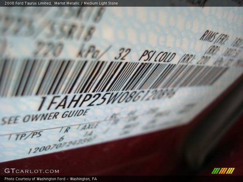 Merlot Metallic / Medium Light Stone 2008 Ford Taurus Limited