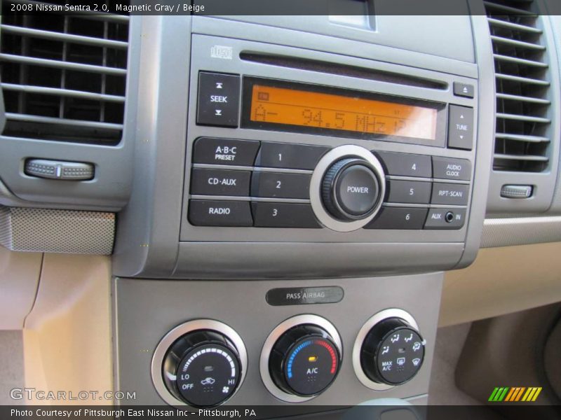 Magnetic Gray / Beige 2008 Nissan Sentra 2.0