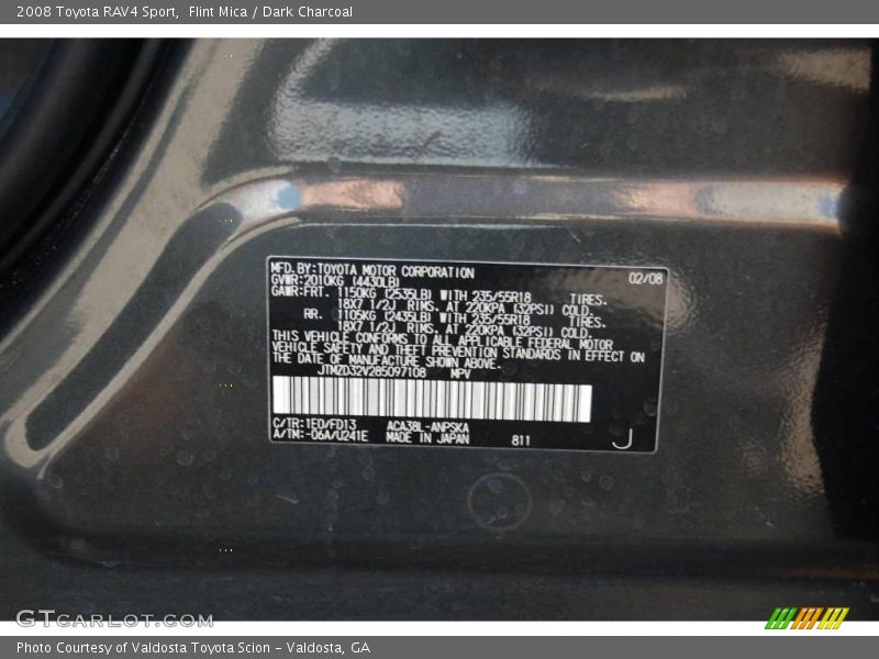Flint Mica / Dark Charcoal 2008 Toyota RAV4 Sport