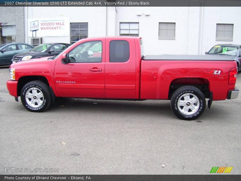 Victory Red / Ebony Black 2007 Chevrolet Silverado 1500 LTZ Extended Cab 4x4