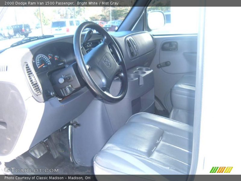 Bright White / Mist Gray 2000 Dodge Ram Van 1500 Passenger