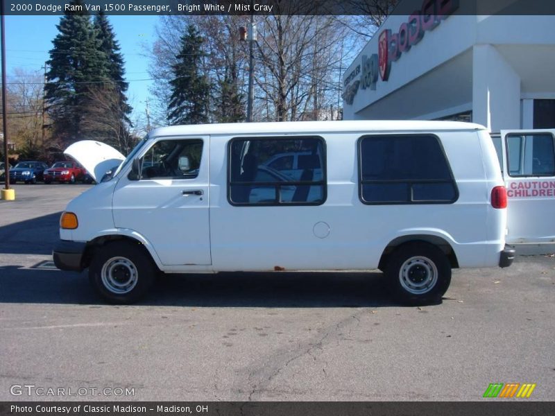 Bright White / Mist Gray 2000 Dodge Ram Van 1500 Passenger