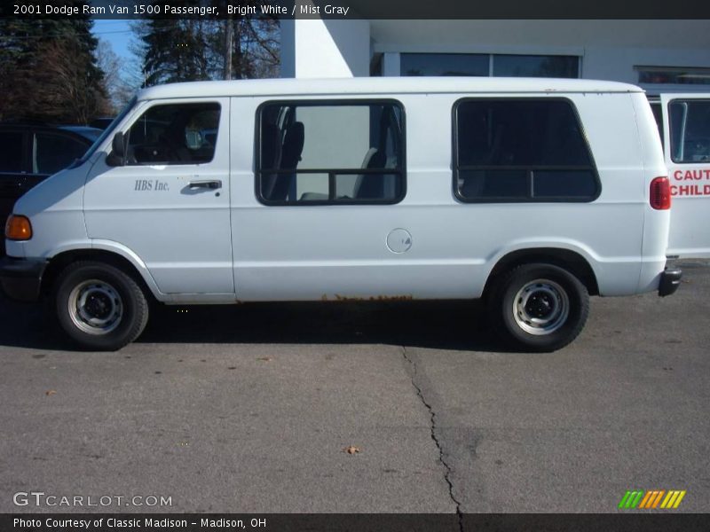 Bright White / Mist Gray 2001 Dodge Ram Van 1500 Passenger