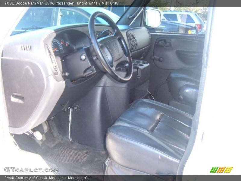 Bright White / Mist Gray 2001 Dodge Ram Van 1500 Passenger