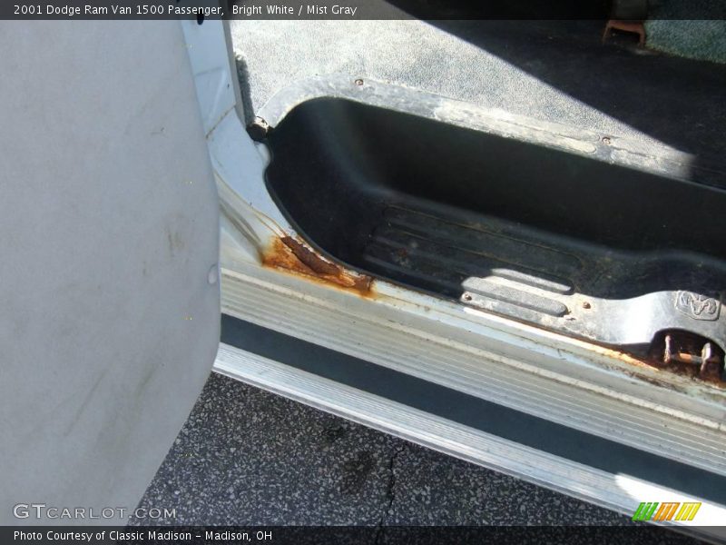 Bright White / Mist Gray 2001 Dodge Ram Van 1500 Passenger