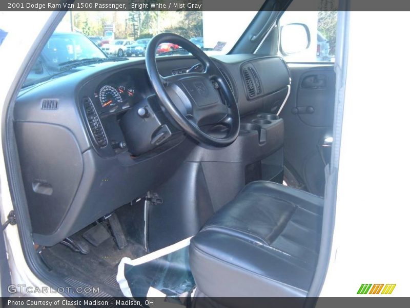 Bright White / Mist Gray 2001 Dodge Ram Van 1500 Passenger