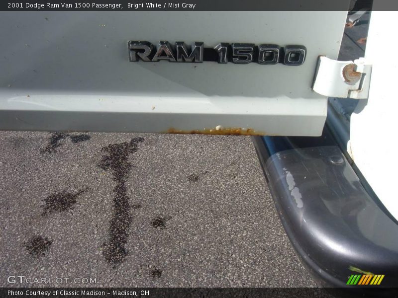 Bright White / Mist Gray 2001 Dodge Ram Van 1500 Passenger